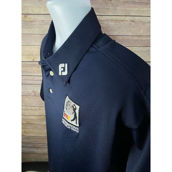 FootJoy Golf Polo Blue 2XL International Match Play Trophy Shirt Performance Fit - Picture 9 of 10